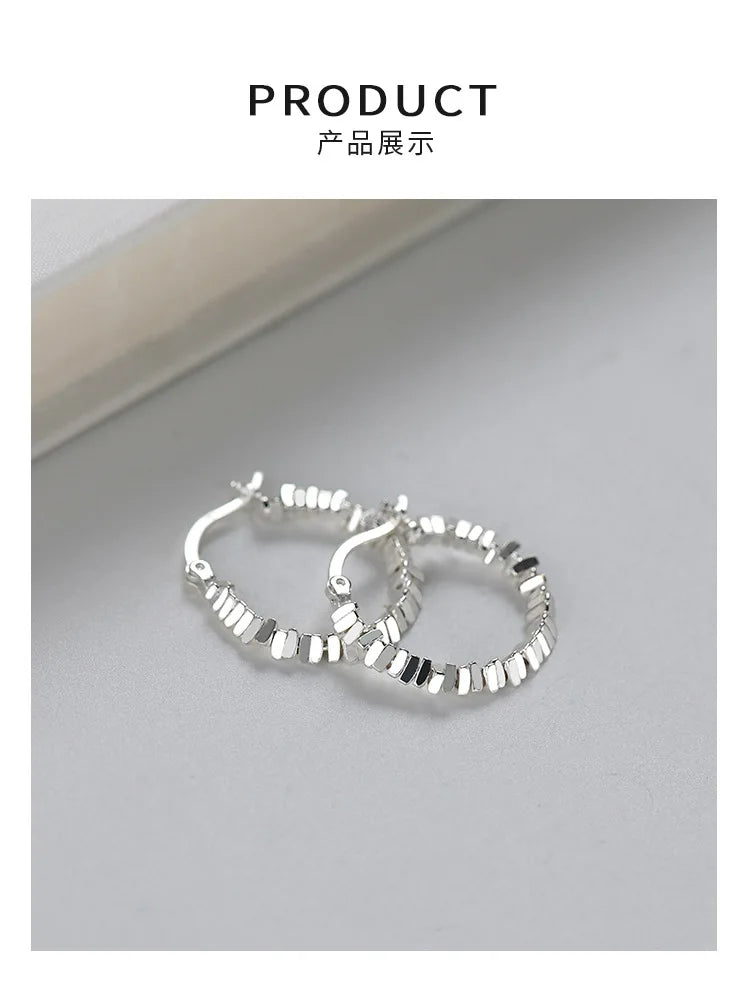 New 925 Sterling Silver Earrings Charming Minimalist Style Geometric Earrings Party Gift Women Fine Jewelry