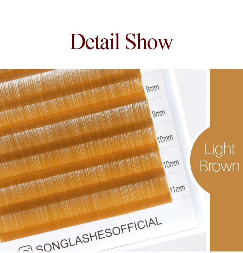 Brow Lashes I Eyebrow Extensions 12 Lines Per Piece Material Various Colors Soft and Resemble to Human Hairs