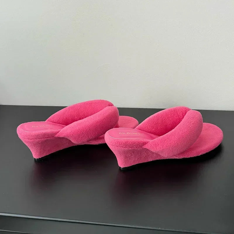 Comfort Soft Wedges Slippers Women Summer Sexy Clip Toe Flip Flops Fashion Non-slip Vacation Beach Slide Sandals Sandalias Mujer