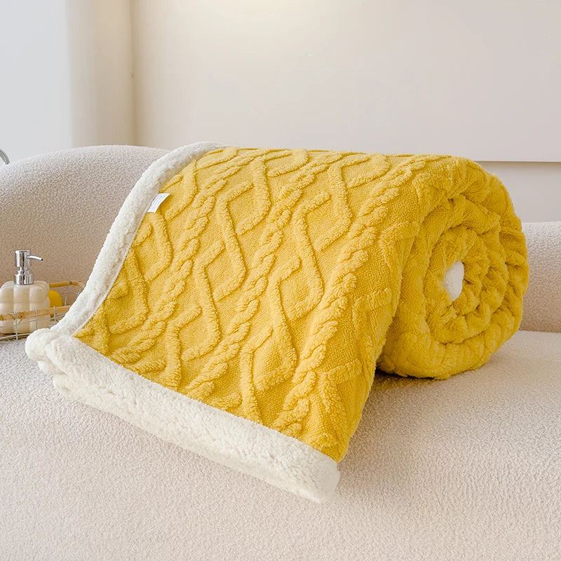 Double Thickened Throw Blanket Pile Tapestry Winter Warm Bed Cover Sofa Blanket Multifuntional Blanket Super Soft Cozy Blankets