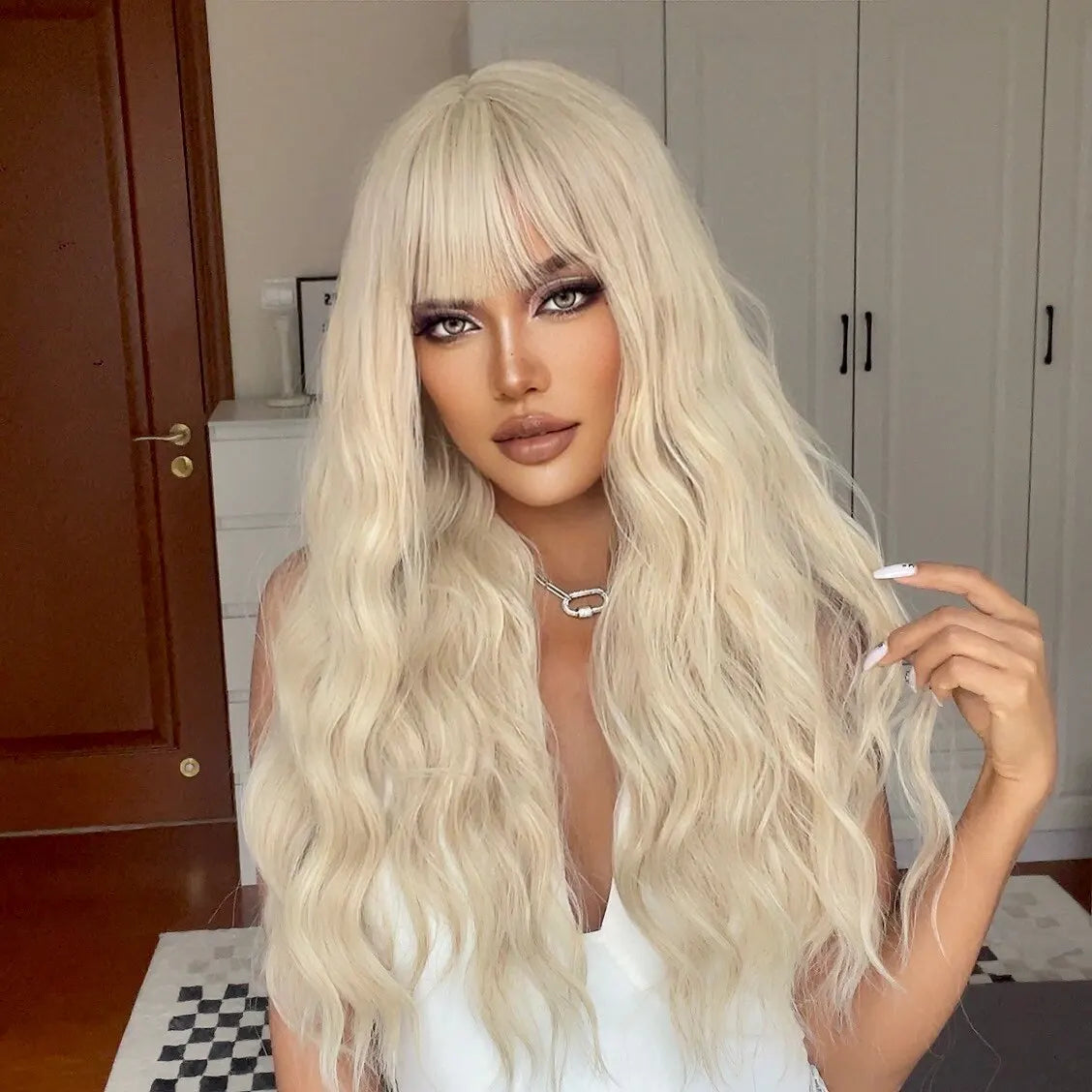 Brown Blonde Ombre Natural Hair Wigs for Women Long Wavy With Dark Roots Synthetic Wig for Women Heat Resistant Coaplay Wigs