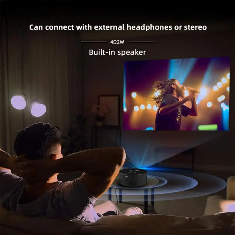 HD Mini Portable Projector Home Media Player Audio LED YT200 Same Screen Projector For Android IOS