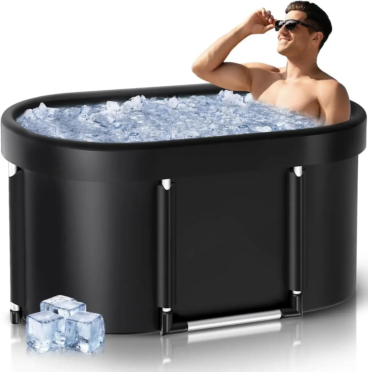 2026 Foldable Ice Bath Tub – Portable Cold Plunge Tub for Home & Outdoor Cold Therapy, Oval Spa-Style Relaxation