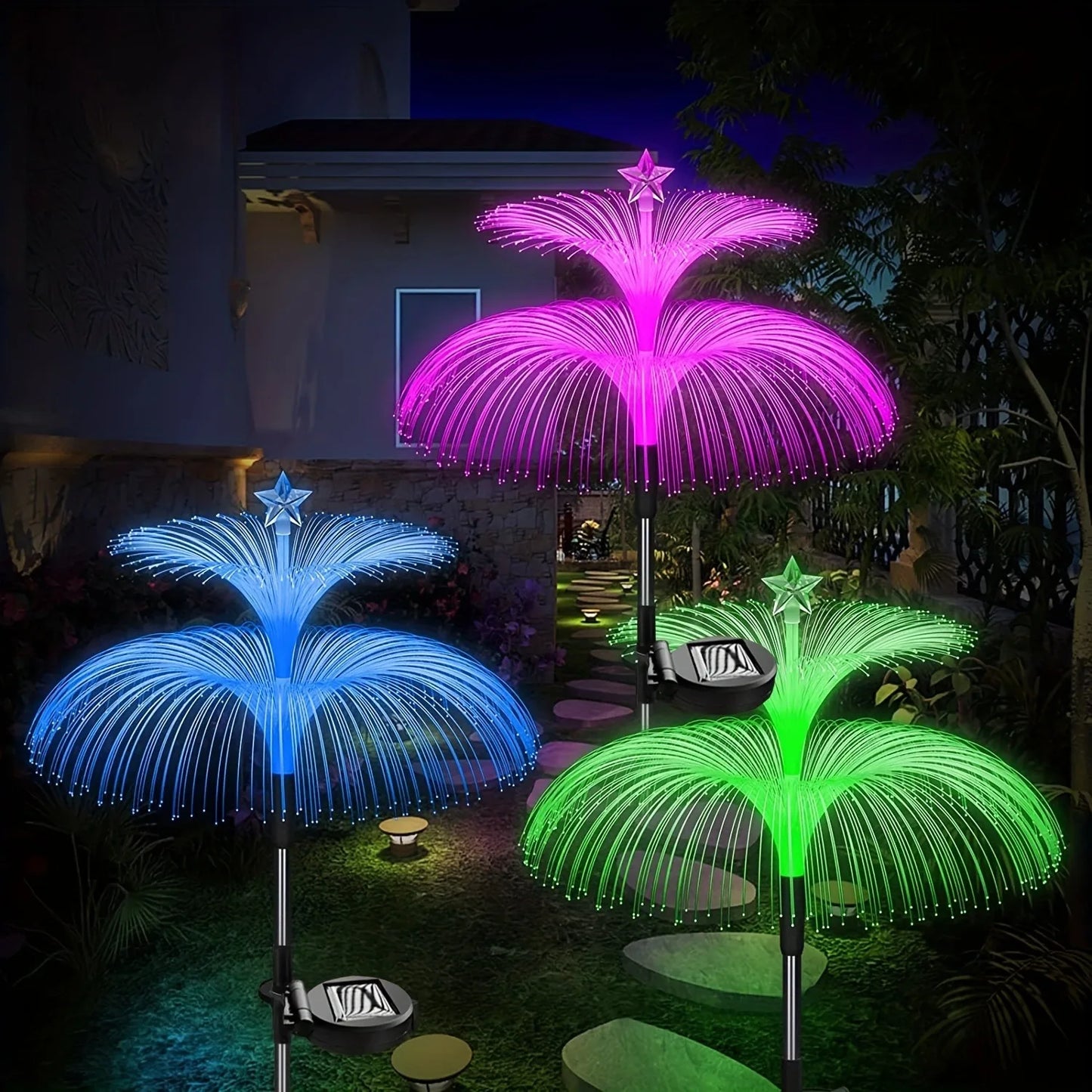 Solar Jellyfish Reed Lights - 7 Colors Variable Outdoor Garden Stake Lights