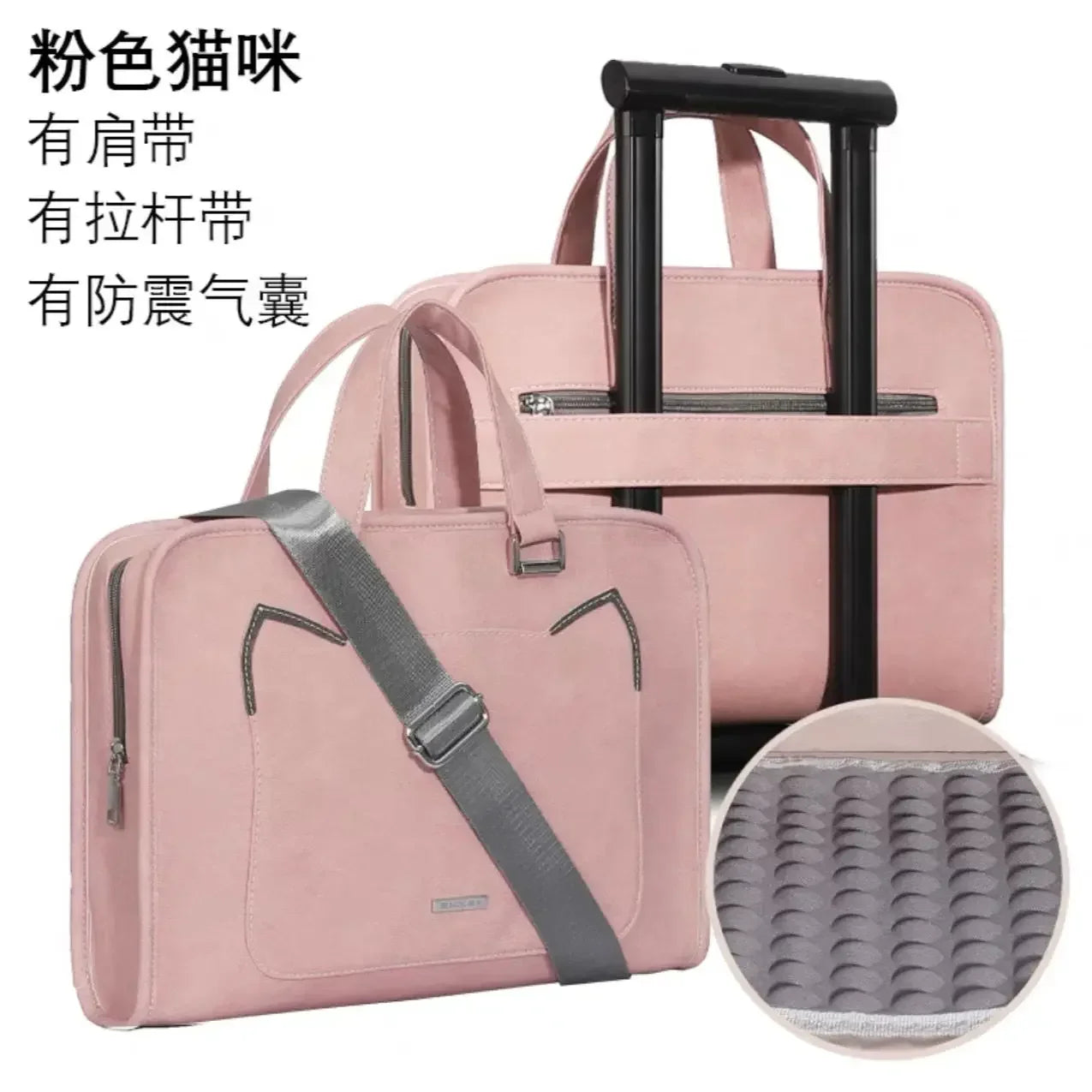 Pink Laptop Shoulder Bag Sleeve Handbag Waterproof MacBook Air Pro 13.3 14 15.6 16 Inch PC Case Travel Briefcase Shockproof
