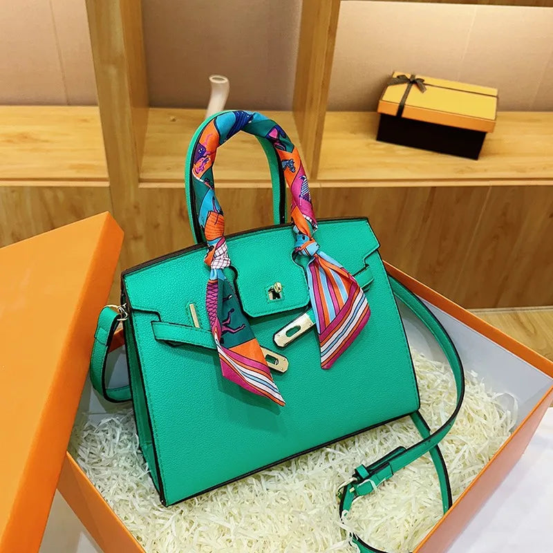 Kelly Bag Fashion Women Bag Large Capacity Shoulder Bag Unique Design Versatile Lock Handheld Crossbody Purse