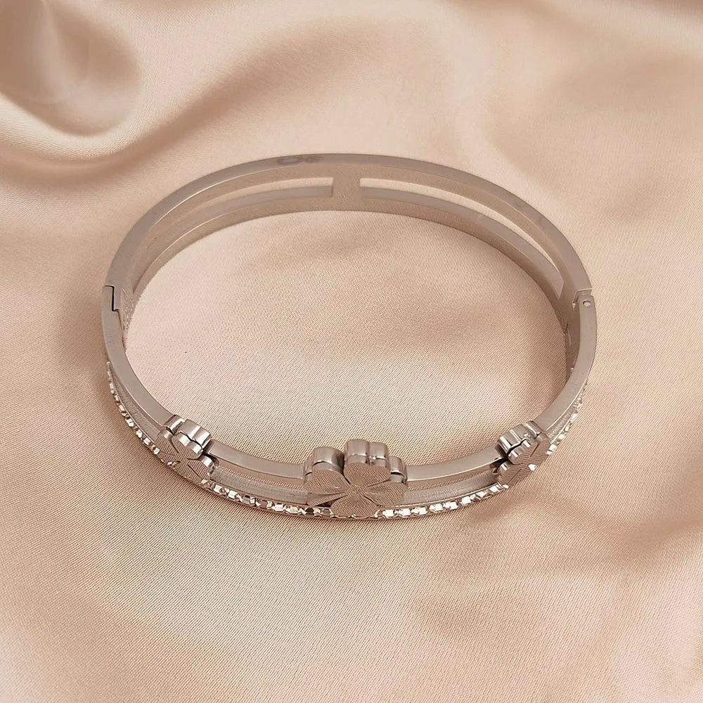 Four Leaf Clover Bracelet - 18K Gold Plated Stainless Steel Lucky Charm Jewelry