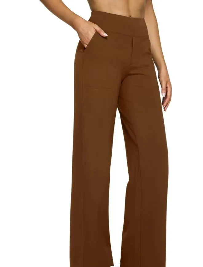 Yoga Pants Women Wide Leg Pants with Pockets High Waist Stretch Dress Casual Sweatpants Petite/Regular/Tall