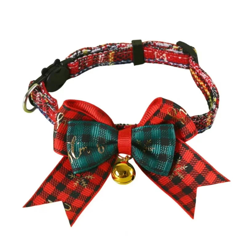 Cat Bow Tie Collar With Bell In Soft PP Cotton Adjustable For Festive Wear