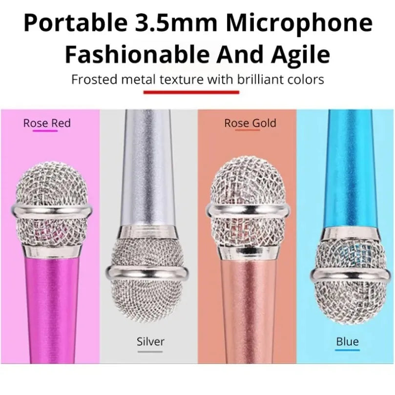 Portable Mini Microphone 3.5mm Stereo Studio Mic KTV Karaoke For Smart Phone Laptop PC Desktop Handheld Audio Microphone