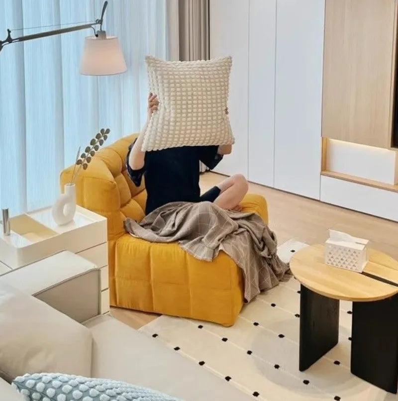 Relaxing Lazy Sofa 1 Person Living Room Corner Sofas Single Nordic Modern Cheap Sofas for Adult Bedroom Family Home Furniture