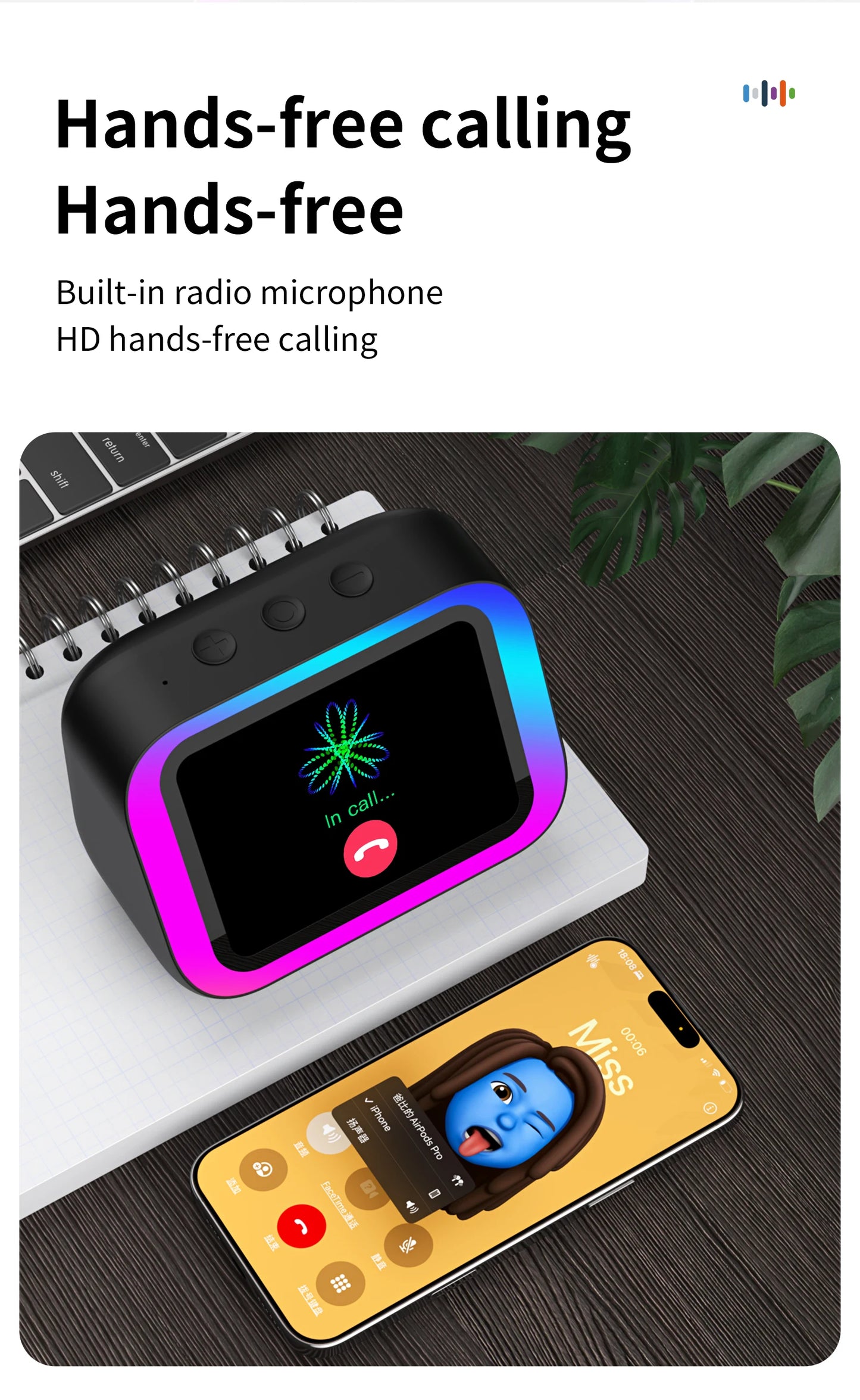 AI Smart Bluetooth 5.4 Touchscreen Speaker & Voice Assistant – Digital Album Alarm & HD Audio