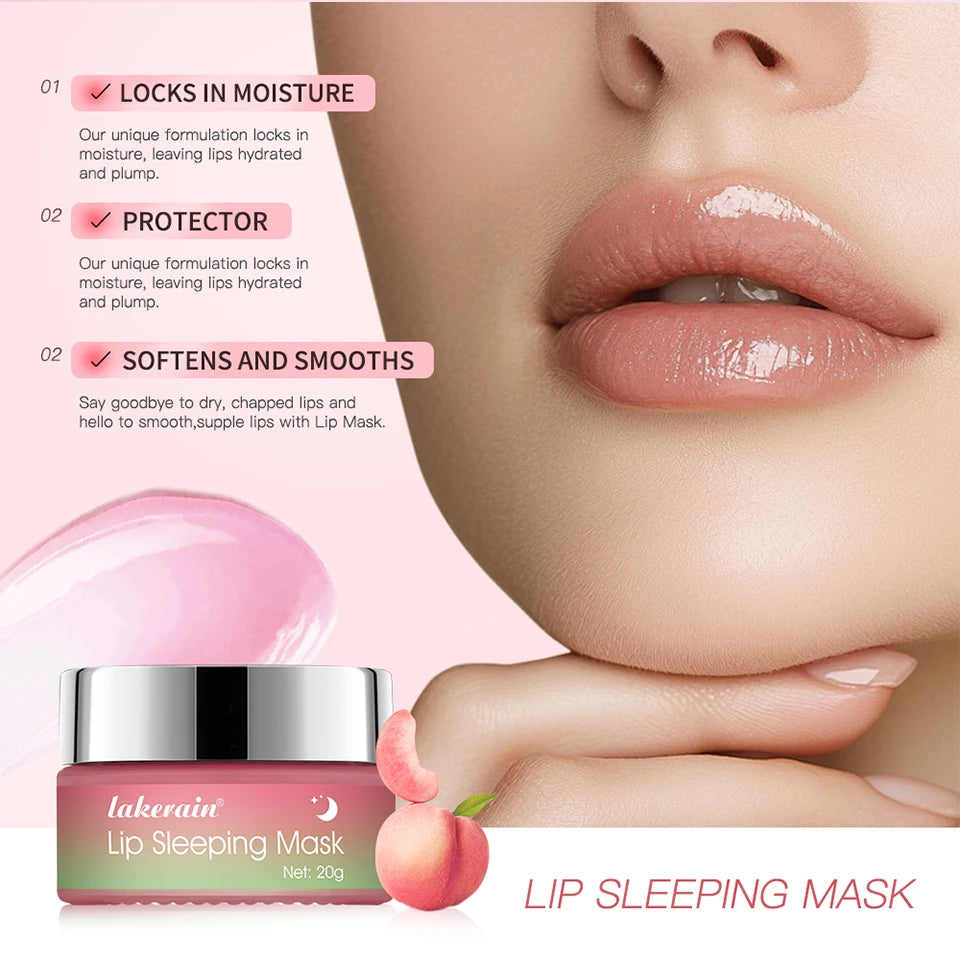 Lip Sleeping Mask Peach Moisturizing And Collagen Enhancing Restores Hydrates And Volumizes Dry And Chapped Lips Care Products