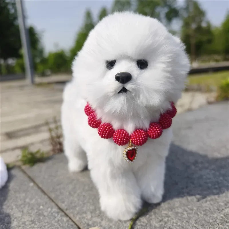 Hot Sale High-end Colorful Personalized Pearl Pet Collar Adjustable Neck Necklace for Puppy Cats Dogs Wedding Party Pet Supplies