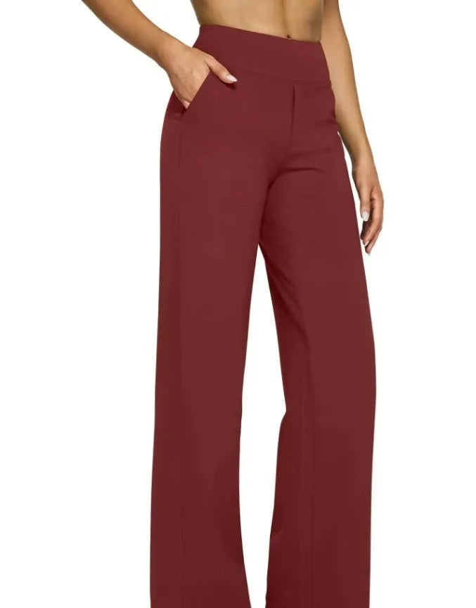 Yoga Pants Women Wide Leg Pants with Pockets High Waist Stretch Dress Casual Sweatpants Petite/Regular/Tall
