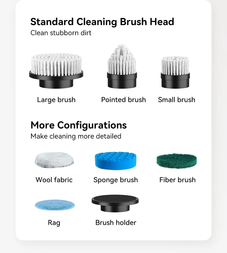 Cordless Electric Cleaning Brush 7-in-1 Bathroom Window Electric Spin Cleaner Kitchen Toilet Automotive Household Rotate Clean
