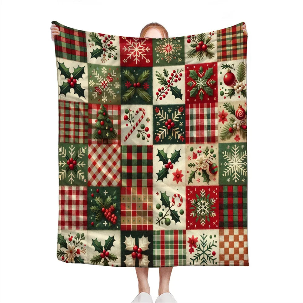 Plaid Candies Microfiber Blanket - Super Soft Throw Blanket for Bed Sofa Camping Winter