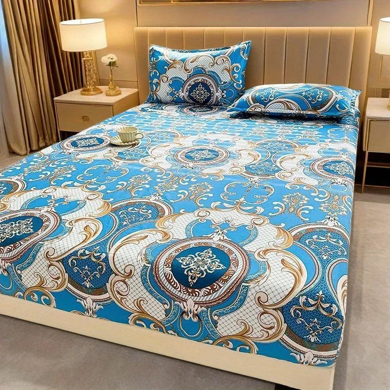 3-Piece 100% Polyester Brushed Bed Sheet Set - Soft, Includes 1 Bed Sheet and 2 Pillow Cases