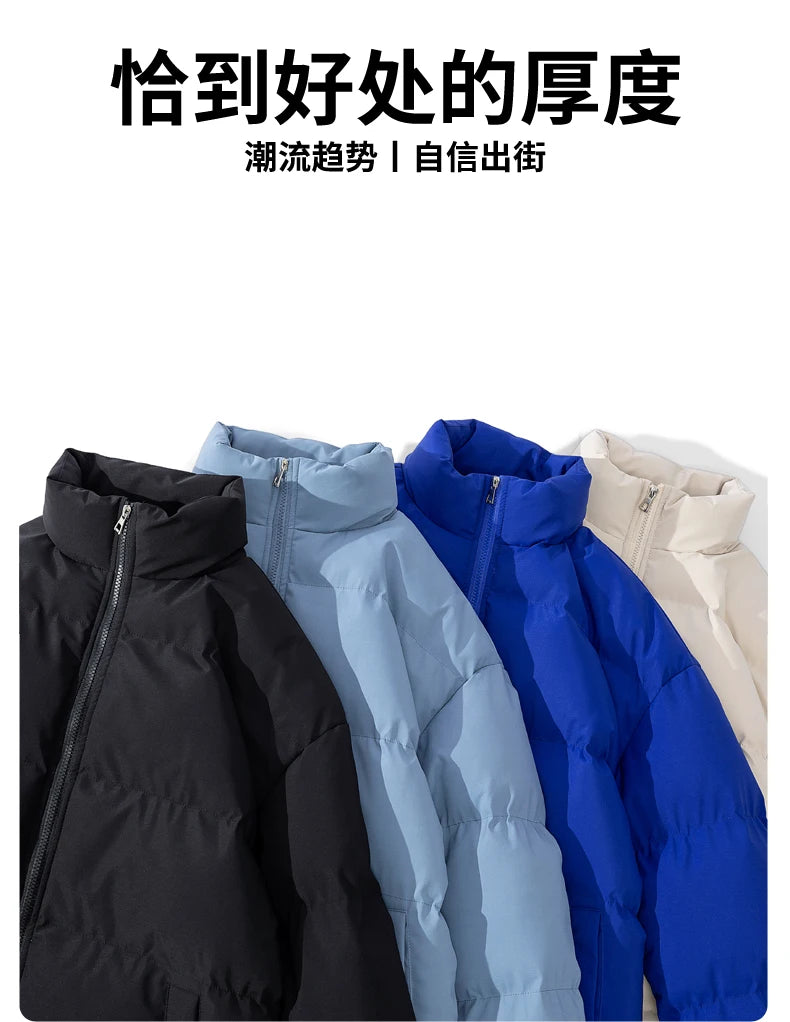 Autumn and Winter Puffer Jacket Men Vintage Warm High Neck Zipper Design Cotton-Padded Coat SINOBILLOW