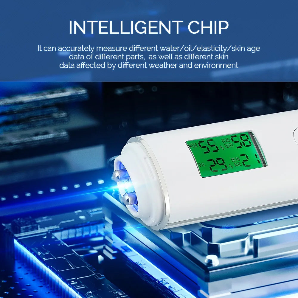 Skin Tester Face Skin Moisture&Oil Content Skin Analyzer Skin Water Cheek Elastic Skin Age Test Meter Fluorescent Agent Detector