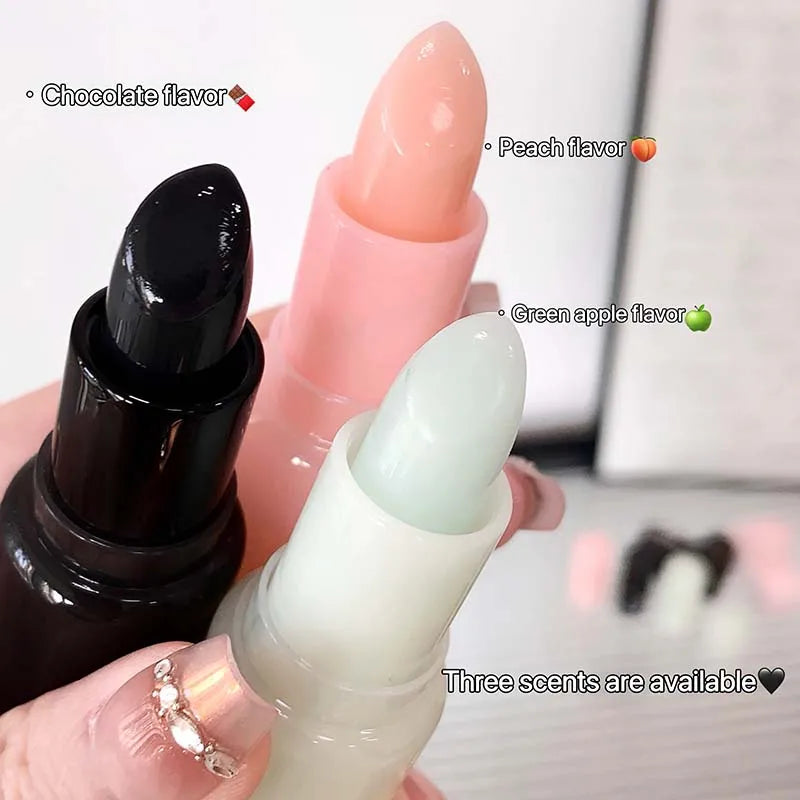 1Pc Peach Moisturizing Lip Balm Colorless Hydrating Lips Mask Stick Reduce Lip Lines Lip Care Transparent Change Color Lipstick