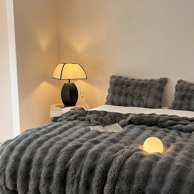 Luxury Faux Fur Rabbit Fur Thickened Blanket, Winter Soft Blanket Throw for Home Bed Sofa Cover 100X150cm 150X200cm 200X230cm