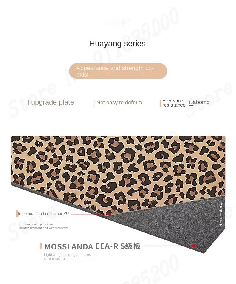 Trendy Retro Luggage Women's Roller Trunk Leopard Print Leather Suitcase 20" Boarding Box Set Waterproof Password Suitcase
