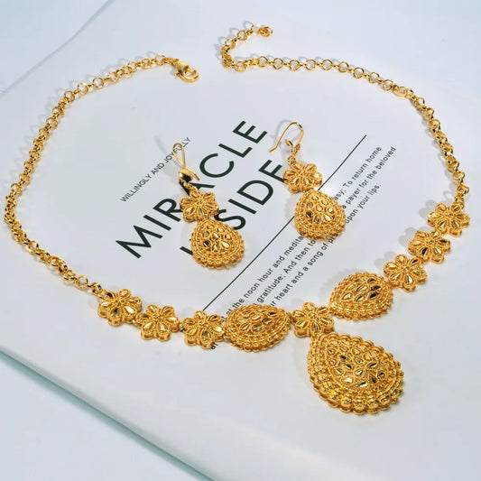 24K Gold Dubai Jewelry Set Exclusive Elite Trending