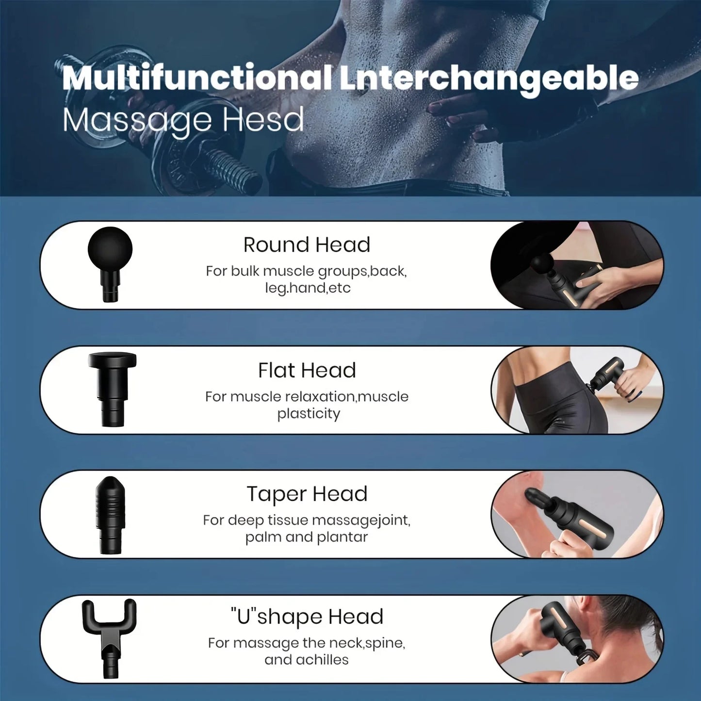Portable Fascia Gun Vibration Massage Gun - Deep Muscle Relaxation Fitness Recovery Device
