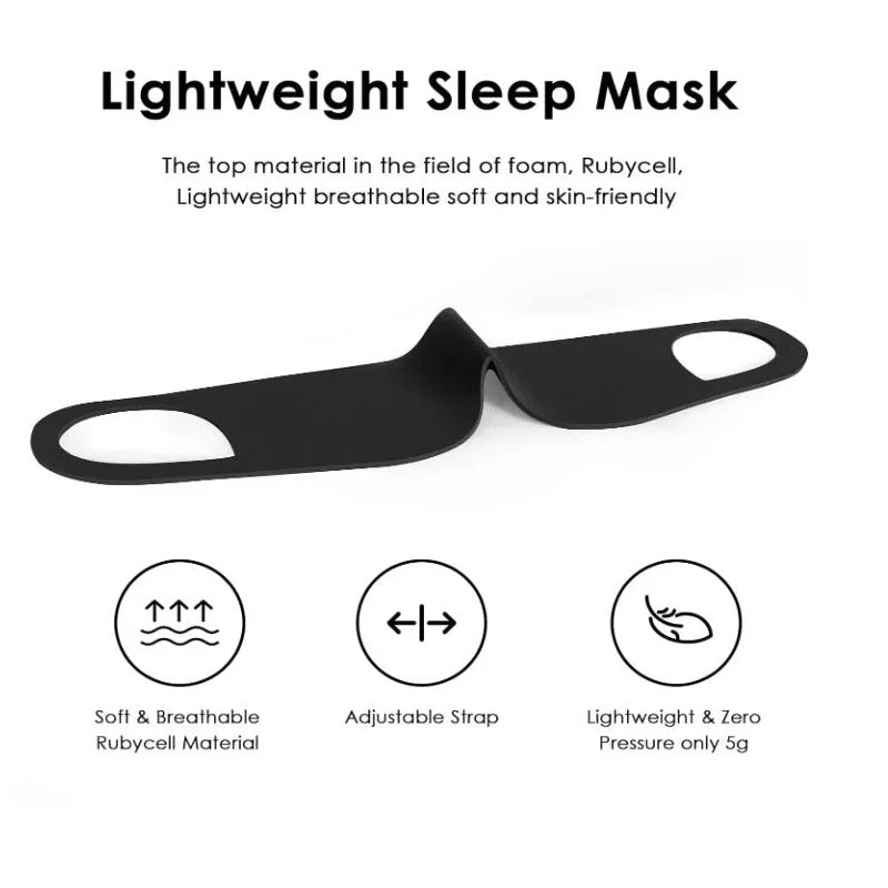 Sleep Eye Mask Light Blocking Portable Thin Eye Mask for Travel Sleeping Blindfold with Ear Hanging Strap Unisex Eye Patch