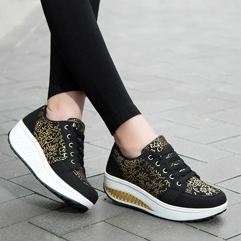 Women Leather Casual Sneakers Fashion Comfortable Platform Walking Shoes Wedge Moccasins Breathable Loafers Zapatos De Mujer