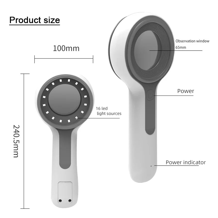 Skin Analyzer Skin Examination Beauty Test Medical Wood's Lamp Dermoscope Medical Woods Lamp Skin Analysis Vitiligo Detector