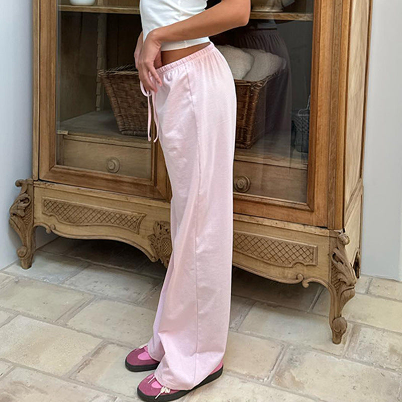 Your Luxury Striped Wide Leg Trousers In Premium Satin Deliver Everyday Glamour And Comfort.