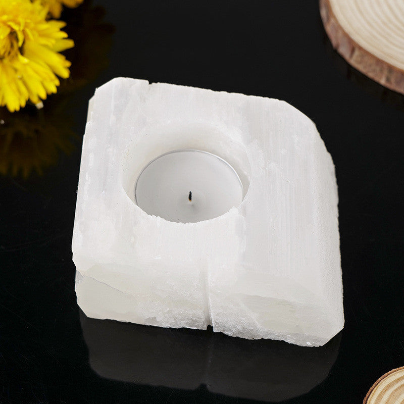 Natural White Crystal Powder Lamp Candlestick Aromatherapy Ornaments