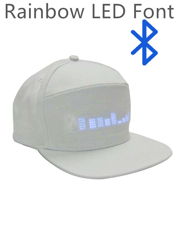 Led Luminous HatCustom Words Pixel Lighting Rechargeable Bluetooth APP Control Scrolling Message Flexible Cap