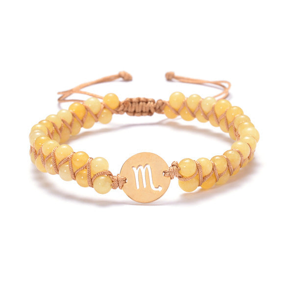 Beautiful Zodiac Sign Handwoven Natural Birthstone Unisex Bracelets