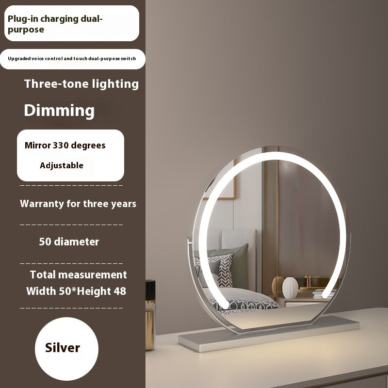 Smart Touch LED Light Mirror Makeup Desktop Dimming Fill Light Mirror Adjustable