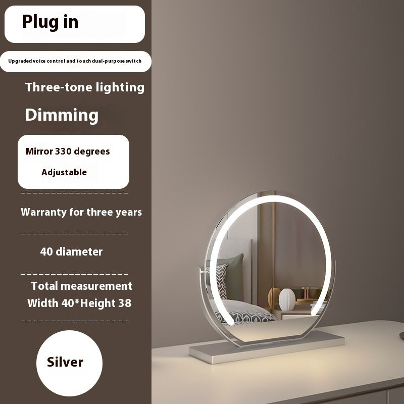Smart Touch LED Light Mirror Makeup Desktop Dimming Fill Light Mirror Adjustable