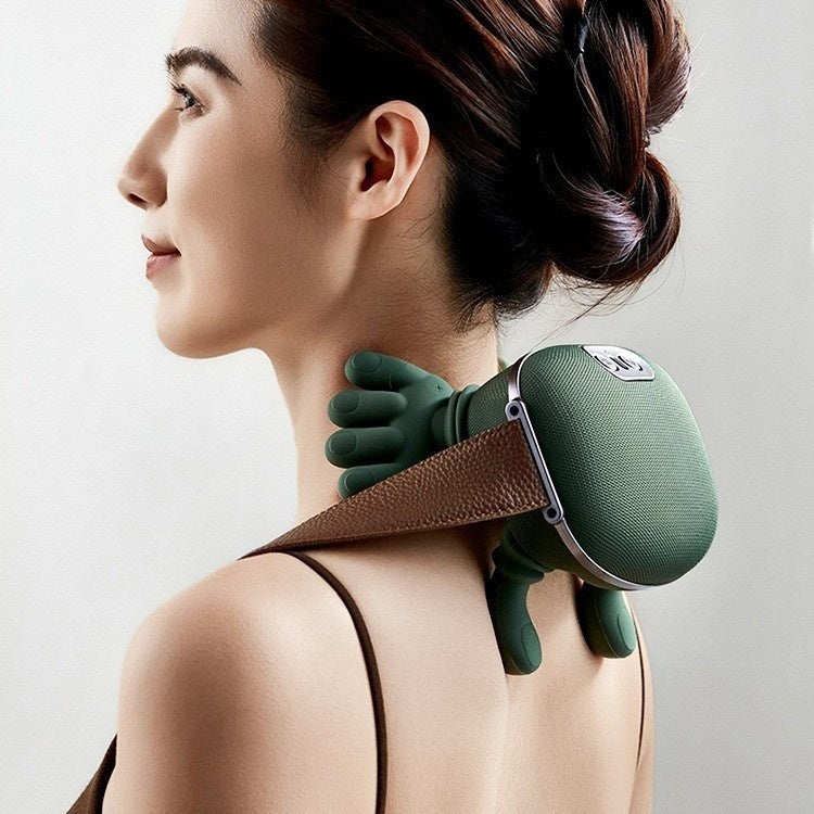 Your Must Have USB Neck Massager With Timing Function Delivers Spa Worthy Relief For Whole Family Premium Dark Green.