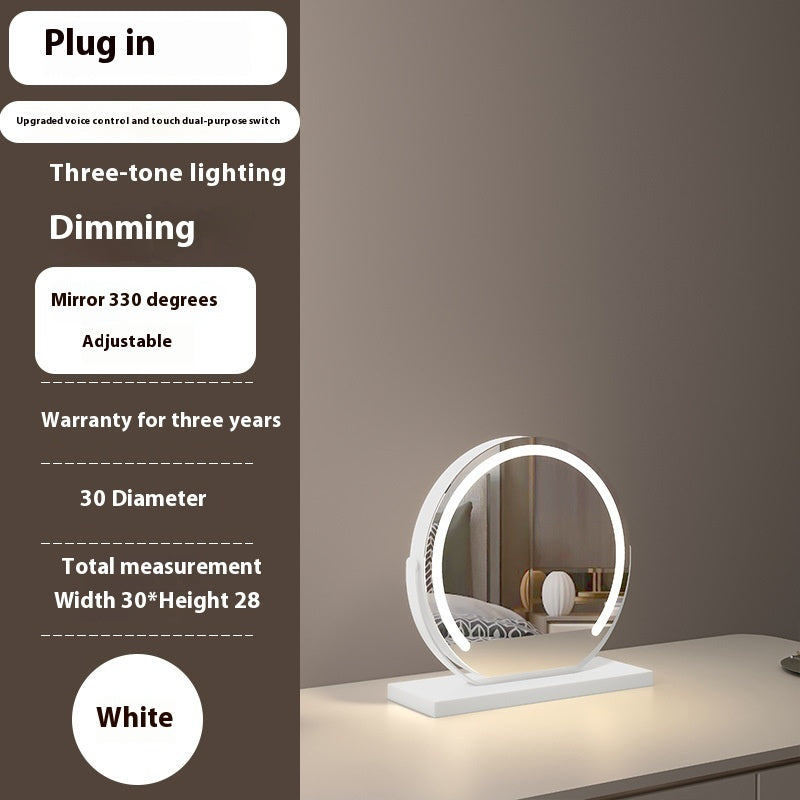 Smart Touch LED Light Mirror Makeup Desktop Dimming Fill Light Mirror Adjustable