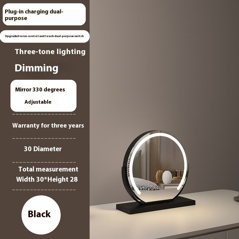 Smart Touch LED Light Mirror Makeup Desktop Dimming Fill Light Mirror Adjustable