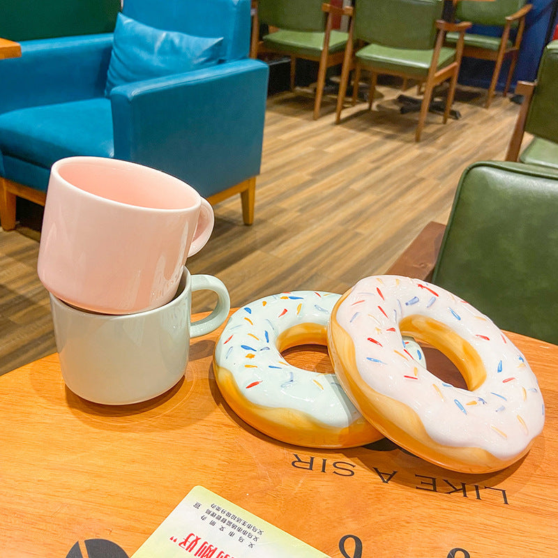 Ceramic Macaron Donut Coffee Sets