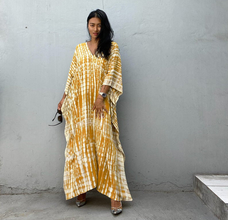 Rustic Chic Cotton Beach Cover-up Robe Dress