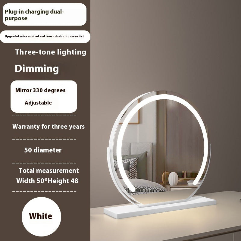 Smart Touch LED Light Mirror Makeup Desktop Dimming Fill Light Mirror Adjustable