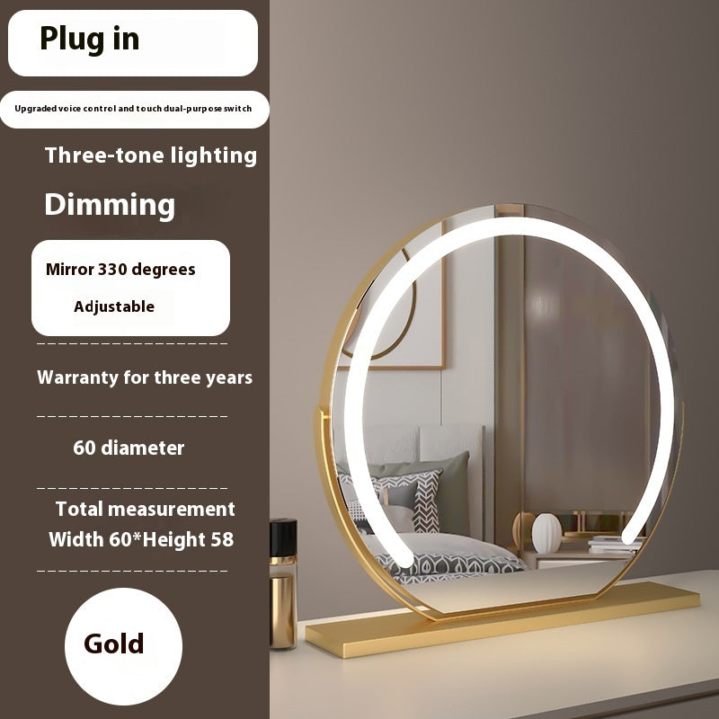 Smart Touch LED Light Mirror Makeup Desktop Dimming Fill Light Mirror Adjustable