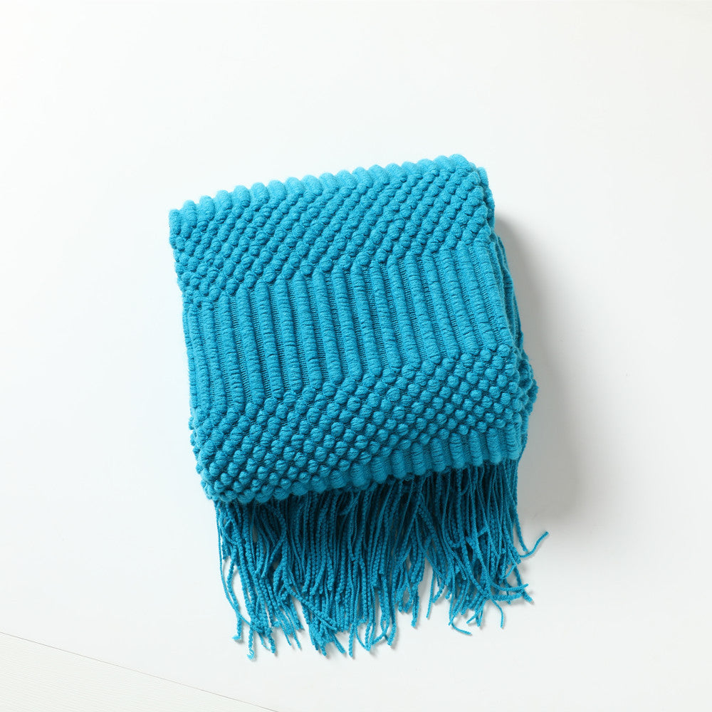 Nordic Luxury Blanket Hotel Bed Throw Bed Runner Tassel Shawl Blanket Bed Tail Cloth Cover Blanket B & B Bed Towel Knitted Blanket