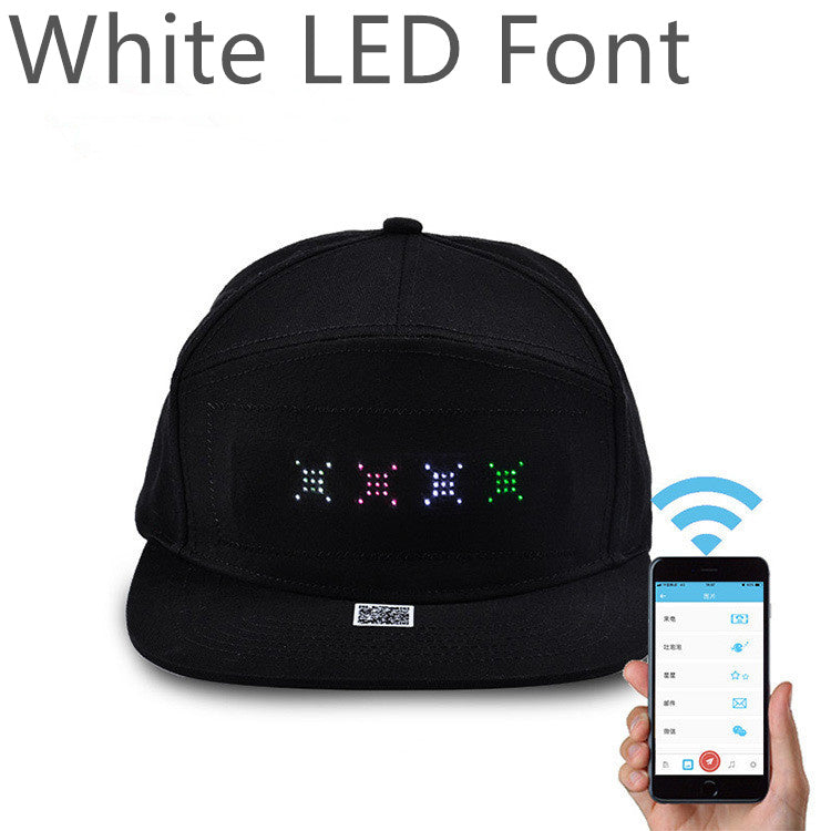 Led Luminous HatCustom Words Pixel Lighting Rechargeable Bluetooth APP Control Scrolling Message Flexible Cap