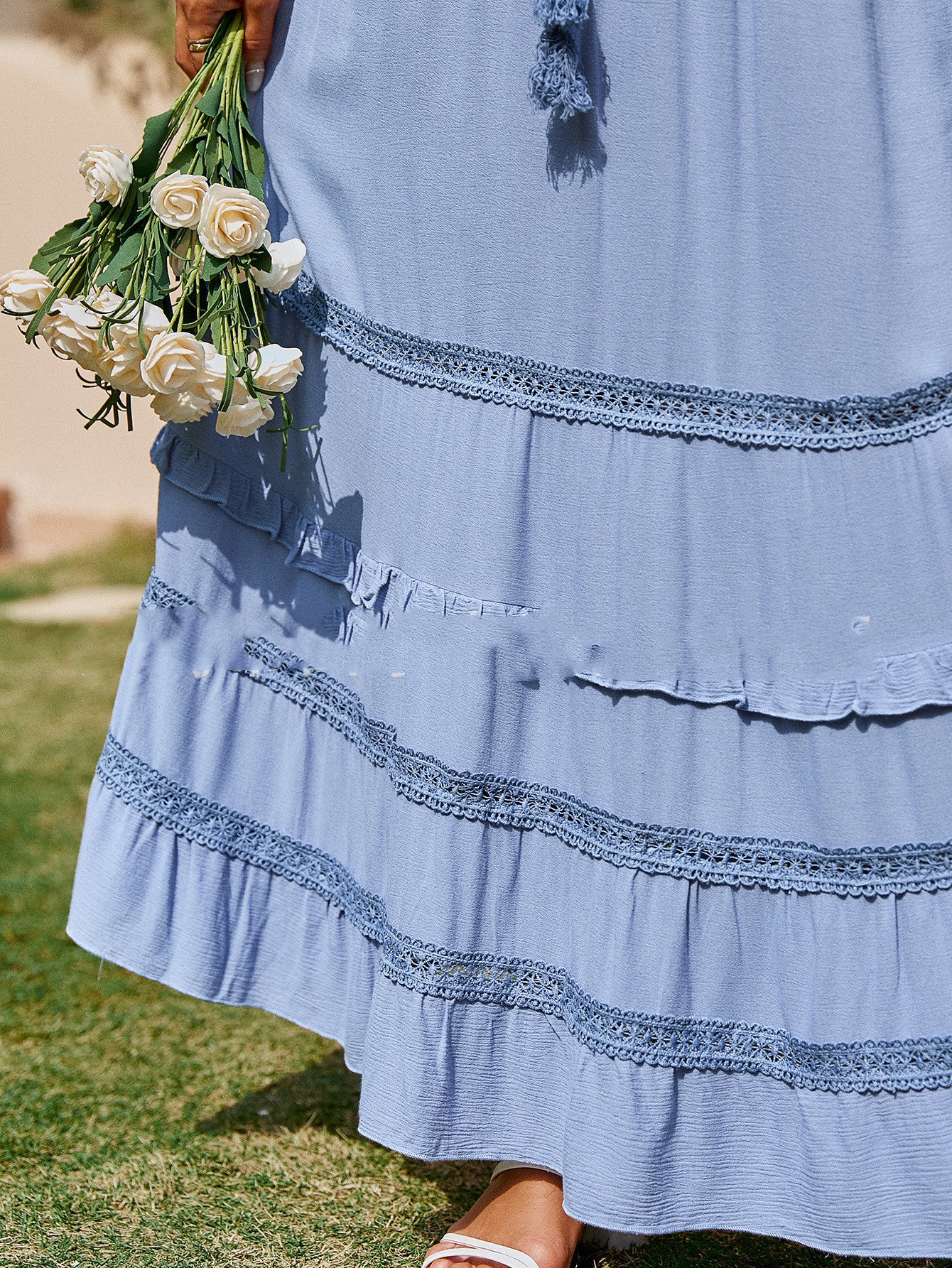 Luxe Cotton Style Long Half Body Stitching Cake Skirt