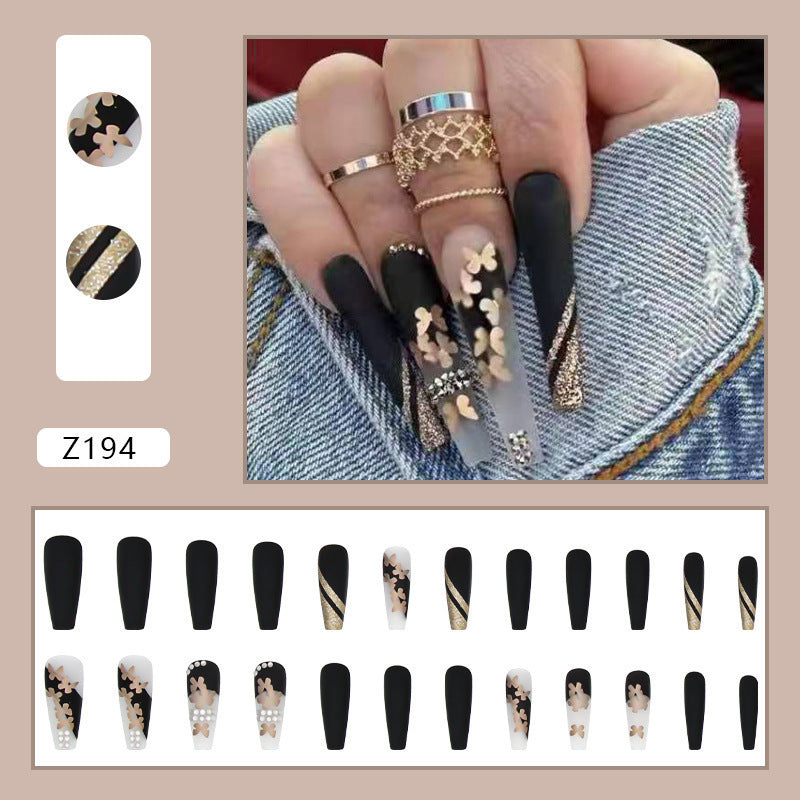 European And American Butterfly Long Nail Art Finished Products