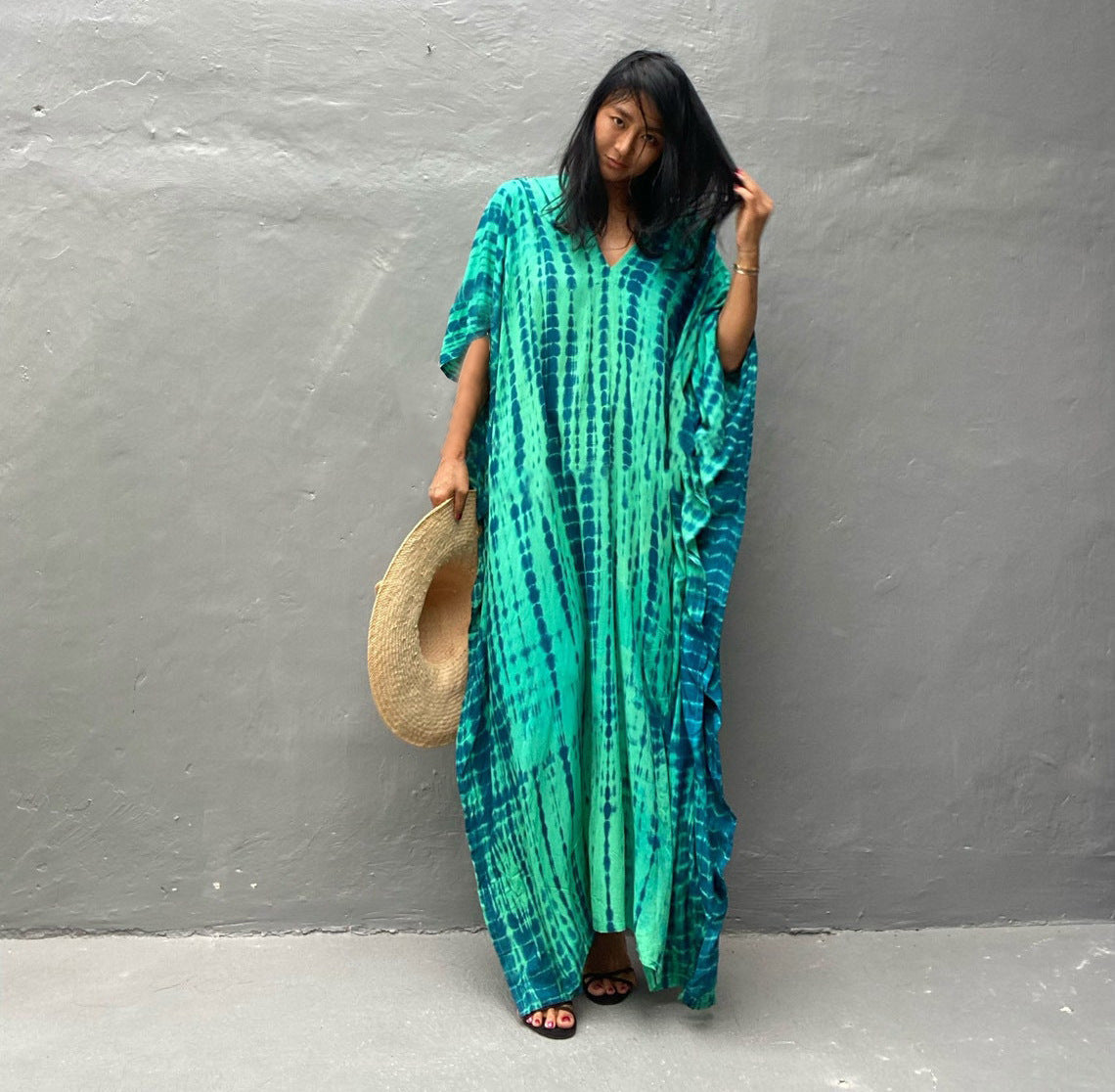 Rustic Chic Cotton Beach Cover-up Robe Dress
